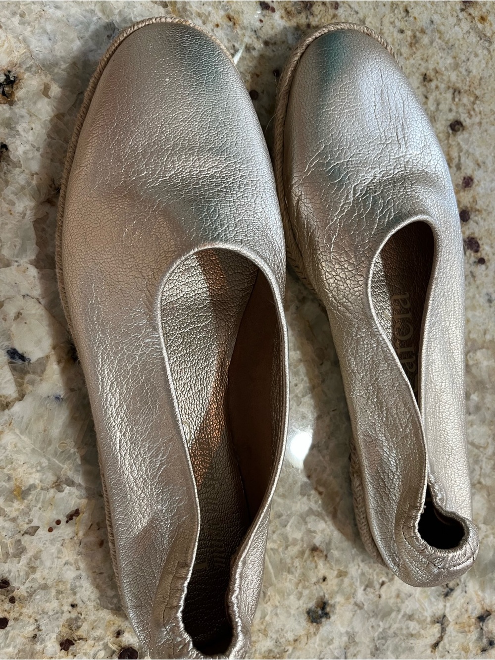 New Pedro Garcia Metallic Gold Flats